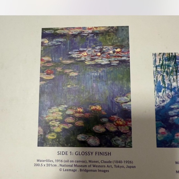 Monet Double-Sided Puzzle with Blue and Purple Hues - Picture 2 of 5